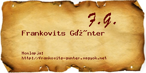Frankovits Günter névjegykártya